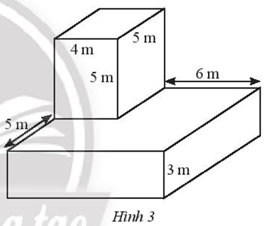 Một khối bê tông, được đặt trên mặt đất, có kích thước như Hình 3. (ảnh 1)