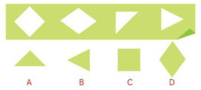 Mỗi mảnh giấy (A, B, C, D) là của ô trống nào trong hình dưới đây? (ảnh 1)