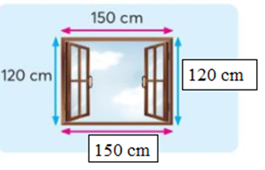 Điền số thích hợp vào dấu hỏi: Khung cửa sổ có dạng hình chữ nhật (ảnh 2)