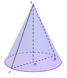 Một hình nón có chiều cao bằng a và thiết diện qua trục của hình nón  (ảnh 1)