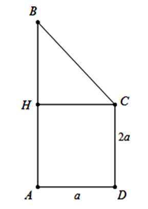 Cho hình thang vuông ABCD (vuông tại A và D) có độ dài các cạnh là  (ảnh 1)