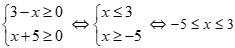 Bất phương trình căn bậc 2 3 - x + căn bậc 2 x + 5 lớn hơn bằng -10 có bao nhiêu nghiệm? A. Hai  (ảnh 2)