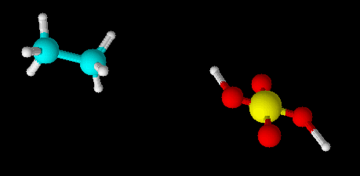 Hiển thị cấu trúc phân tử của ethane (C2H6) và sulfuric acid (H2SO4) dưới dạng 3D. (ảnh 3)