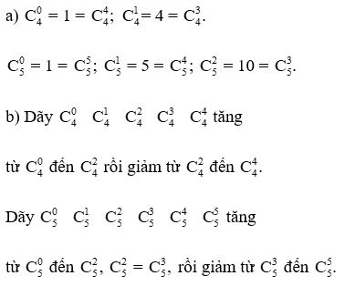 Xét dãy các hệ số trong khai triển nhị thức (a + b)4 ( Hình 7a) và nhị thức  (ảnh 2)
