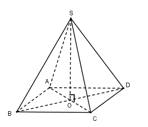 Cho hình chóp tứ giác S.ABCD có độ dài cạnh đáy bằng 3 và độ dài cạnh bên (ảnh 2)