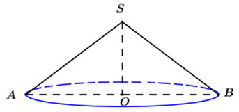 Cho hình nón có góc ở đỉnh bằng 120 độ và đường cao bằng 2. (ảnh 1)
