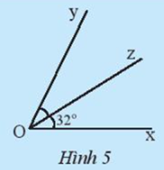 Trong Hình 5, nếu Oz là tia phân giác của góc xOy thì số đo  (ảnh 1)