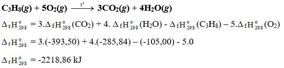 Dựa vào Bảng 13.1, tính biến thiên enthalpy chuẩn của phản ứng đốt cháy hoàn toàn (ảnh 1)