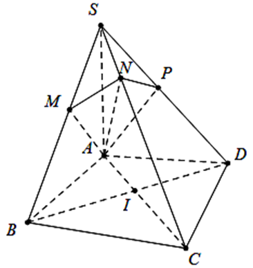 Cho khối chóp S.ABCD có đáy ABCD là tứ giác lồi, tam giác ABD đều cạnh a, tam giác BCD (ảnh 1)