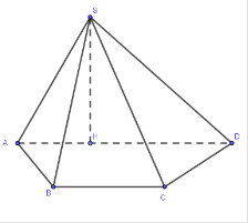 Cho hình chóp S.ABCD có đáy là hình thang vuông tại A và B,  (ảnh 1)