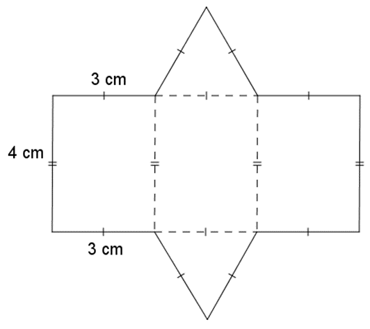 Tạo lập hình lăng trụ đứng có đáy là tam giác đều cạnh 3 cm và chiều cao 4 cm. (ảnh 1)