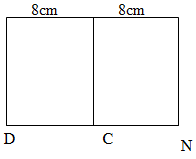 Cho hình vẽ bên. Biết ABCD và BMNC là các hình vuông cạnh 8 cm (ảnh 1)
