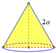 Thiết diện qua trục của một hình nón là một tam giác đều cạnh có độ dài 2a (ảnh 1)