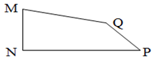 Cho tứ giác MNPQ như hình vẽ góc vuông thuộc đỉnh nào sau đây (ảnh 1)