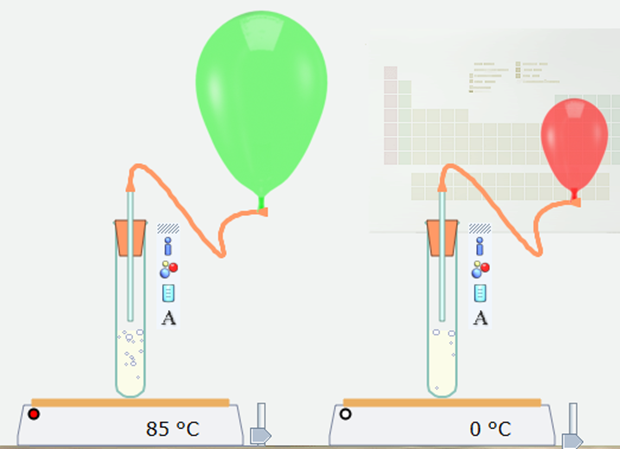 Sử dụng thẻ Open-local để mô phỏng các thí nghiệm sau: - Thí nghiệm ảnh hưởng của nhiệt độ đến tốc độ của phản ứng (giữa CaCO3(s) và HCl(aq)). - Thí nghiệm ảnh hưởng của chất xúc tác MnO2 đến tốc độ phản ứng phân hủy H2O2(aq). (ảnh 3)