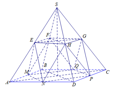 Cho hình chóp tứ giác đều có cạnh đáy bằng 1 và chiều cao bằng 2. Kí hiệu (ảnh 1)