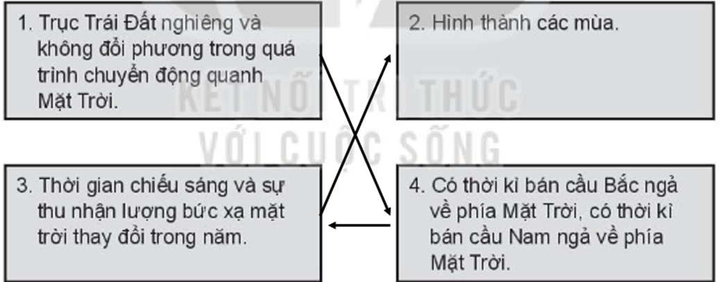 Xếp thứ tự nguyên nhân sinh ra mùa sao cho đúng. (ảnh 2)