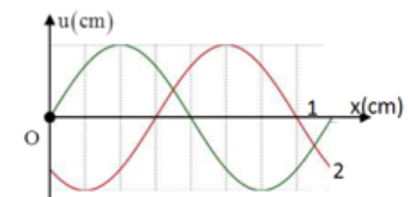 Một sóng hình sin đang truyền trên một sợi dây, theo chiều dương của trục Ox. (ảnh 1)