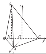 Cho hình chóp S.ABC có đáy ABC là tam giác vuông cân tại A, hình chiếu vuông góc của đỉnh S trên mặt phẳng (ABC)  là một điểm nằm trên đoạn thẳng BC. Mặt phẳng (SAB)  tạo với (SBC)  một góc 60 độ  và mặt phẳng   (ảnh 1)