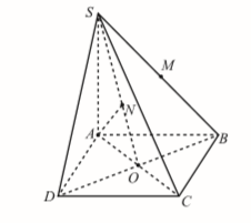 Cho hình chóp SABCD, có đáy ABCD là hình vuông tâm O, cạnh bên vuông góc với mặt đáy. Gọi M là trung điểm của SA, N là hình chiếu vuông góc của A lên SO. Mệnh đề nào sau đây đúng? (ảnh 1)