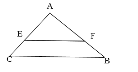 Trong hình vẽ, biết EF // BC, theo định lí Ta-lét thì tỉ lệ thức nào sau đây là đúng? (ảnh 1)