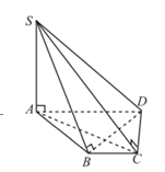 Cho hình chóp S.ABCD có đáy là hình thang cân,  . Trong tất cả các tam giác mà 3 đỉnh lấy từ 5 điểm S, A, B, C, D có bao nhiêu tam giác vuông? (ảnh 1)