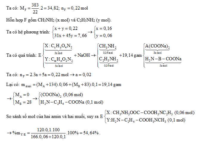 Chất X ( , là muối amoni của axit cacboxylic đa chức) (ảnh 1)