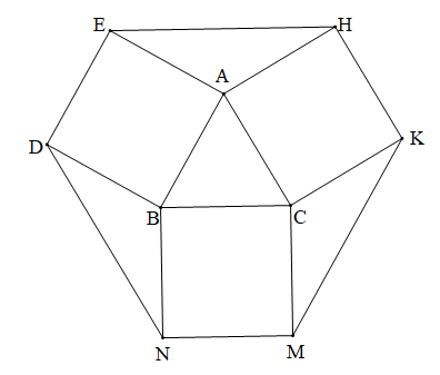 Cho tam giác ABC đều, ABC có độ dài cạnh bằng 1. Dựng ra phía ngoài tam giác (ảnh 1)