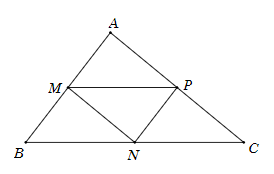 Cho M, N, P lần lượt là trung điểm các cạnh AB, BC, CA của tam giác ABC. (ảnh 1)