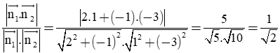Tìm góc giữa 2 đường thẳng Δ1: 2x – y – 10 = 0 và Δ2: x – 3y – 9 = 0: A. 60 độ B. 45 độ C. 90 độ D. 0 độ (ảnh 1)