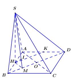 Cho hình chóp S.ABCD có đáy là hình vuông cạnh a, SA = a căn bậc hai của 3 (ảnh 1)