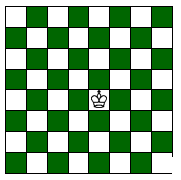 Một quân vua được đặt trên một ô giữa bàn cờ vua. Mỗi bước di chuyển, (ảnh 1)
