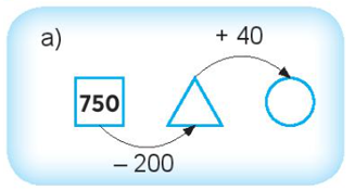 Điền số thích hợp vào ô trống: 750 - 200 tam giác trống + 40 hình tròn trống (ảnh 1)