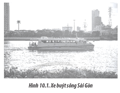 Một chiếc xe buýt trên sông (thuyền) đang chuyển động trên sông Sài Gòn như Hình (ảnh 1)