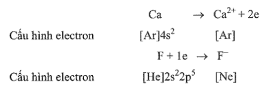 Viết hai giai đoạn của sự hình thành CaF2, từ các nguyên tử tương ứng (kèm theo  (ảnh 1)