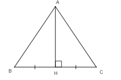 Cho tam giác ABC có AH là đường trung trực của đoạn thẳng BC và H nằm trên đoạn thẳng (ảnh 1)
