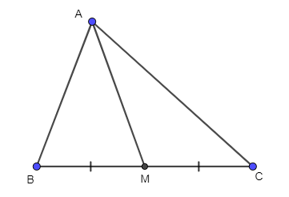 Cho tam giác ABC có đường trung tuyến AM. Khi đó vecto AM (ảnh 1)