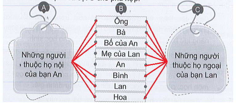 Quan sát hình ở trang 6 SGK, nối những ô chữ ở cột B với ô chữ ở cột A và cột C cho (ảnh 2)