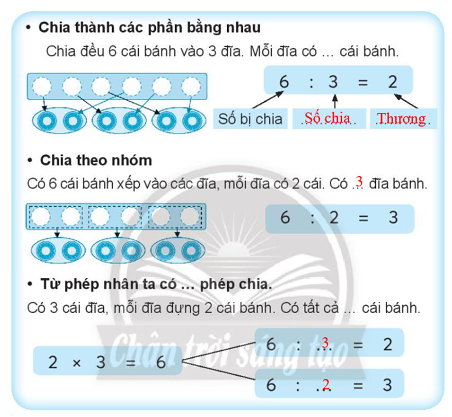 Viết số vào chỗ chấm Chia thành các phần bằng nhau (ảnh 2)