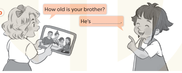 Ask and answer (Hỏi và trả lời) How old is your brother (ảnh 1)