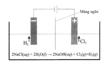 a) Trong công nghiệp, xút (sodium hydroxide) được sản xuất bằng phương pháp điện (ảnh 1)