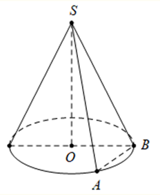 Cho hình nón có đỉnh S và đáy là đường tròn (O;R) (ảnh 1)