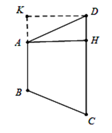 Trong không gian, cho hình thang cân ABCD có đáy nhỏ AB = 1 (ảnh 1)