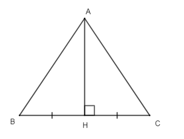 Cho tam giác ∆ABC có đường cao AH và H là trung điểm của BC. Cho (ảnh 1)