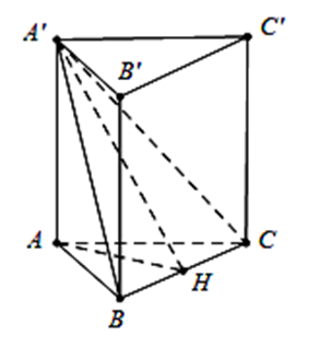 Cho hình lăng trụ tam giác đều ABC.A'B'C' Góc giữa hai mặt phẳng  (ảnh 1)