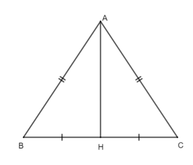 Cho hình vẽ như bên dưới. Biết AH = 6 cm, BC = 8 cm. Diện tích tam giác ABC bằng: (ảnh 2)