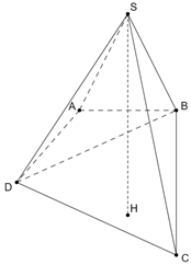 Cho hình chóp S.ABCD có tất cả các cạnh bên đều bằng a và ASD = ASB. (ảnh 1)