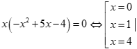 Với x thuộc tập nào dưới đây thì f(x) = x(5x + 2) - x(x^2 + 6) không dương A. (1; 4). B. [1; 4]. C. [0; 1] hợp [4; + Vô cùng). (ảnh 3)