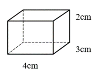 Biểu thức tính diện tích xung quanh hình hộp chữ nhật có chiều dài bằng 4 cm,  (ảnh 1)