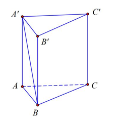 Cho hình lăng trụ đứng ABC.A'B'C' có đáy ABC là tam giác vuông tại B (ảnh 2)